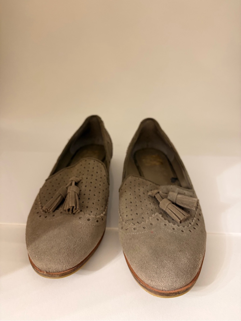 Classic Suede Tassel Loafers in Taupe
